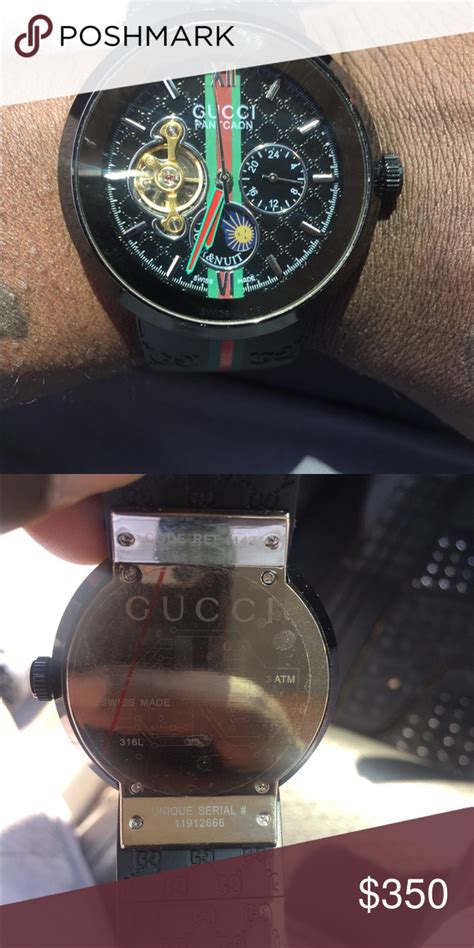 is gucci watch with black and red lines fake|check gucci watch serial number.